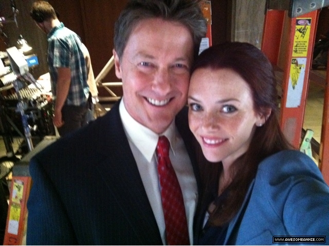 Annie Wersching and John Allen Nelson on Partners pilot set