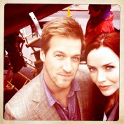 Annie Wersching and Kenneth Mitchell filming Partners