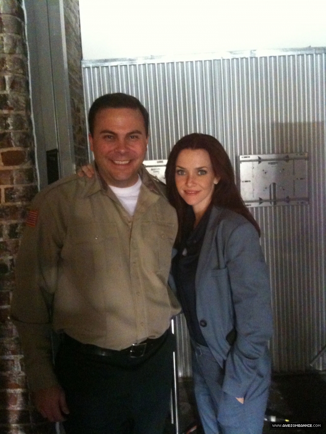 Annie Wersching with Matthew Cornwell on Partners set