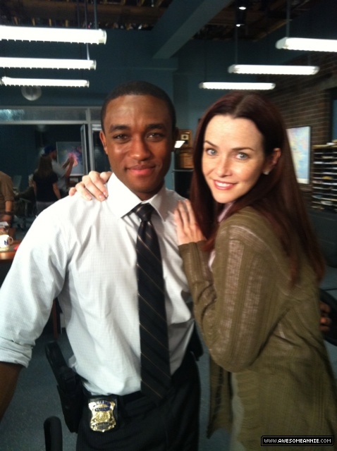 Annie Wersching and Lee Thompson Young on Rizzoli & Isles set