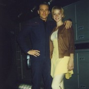 Annie Wersching and Connor Trinneer on set of Star Trek Enterprise