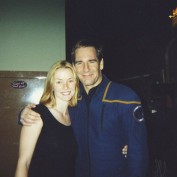 Annie Wersching and Scott Bakula on set of Star Trek Enterprise