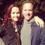 Annie Wersching and Kiefer Sutherland on Touch set