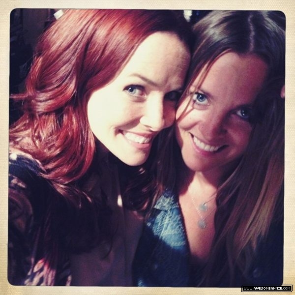 Annie Wersching and Marci MIchelle on set of Touch