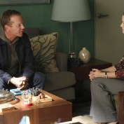 TOUCH:  Martin (Kiefer Sutherland, L) meets with the daughter (guest star Annie Wersching, R) of a man that Jake led him to that is on death row in the "Clockwork" episode of TOUCH airing Friday, March 29 (9:00-10:00 PM ET/PT) on FOX.  ©2013 Fox Broadcasting Co.  Cr:  John P. Johnson/FOX