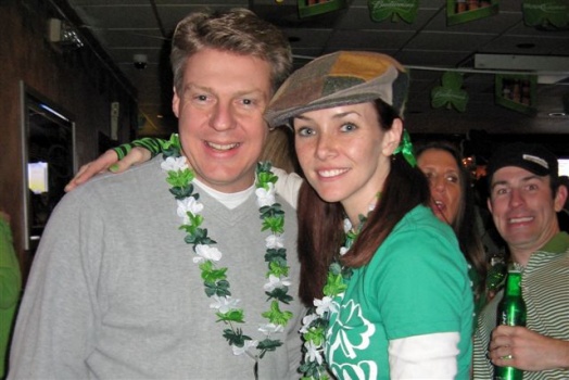 Annie Wersching posing with Marc Cox of KMOV in St Louis